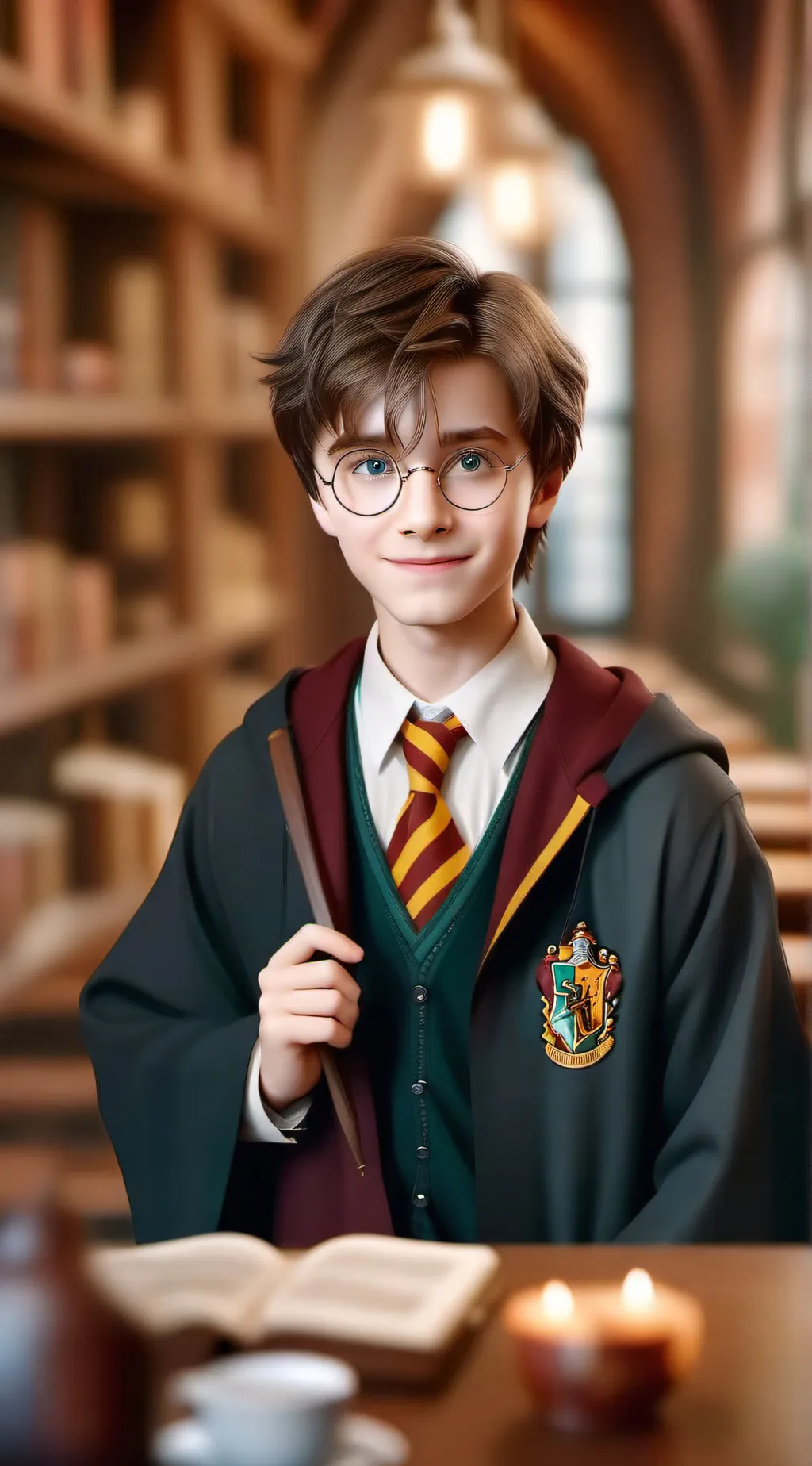 ai character: Harry Potter🦁🧡 background