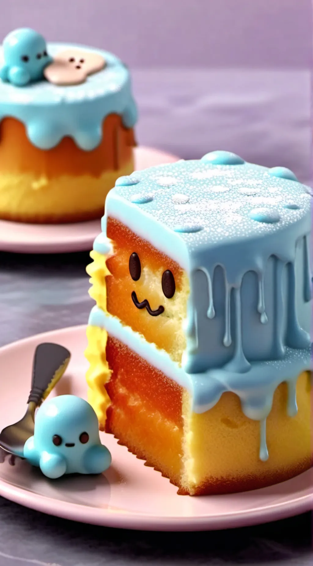 ai character: sponge cake background