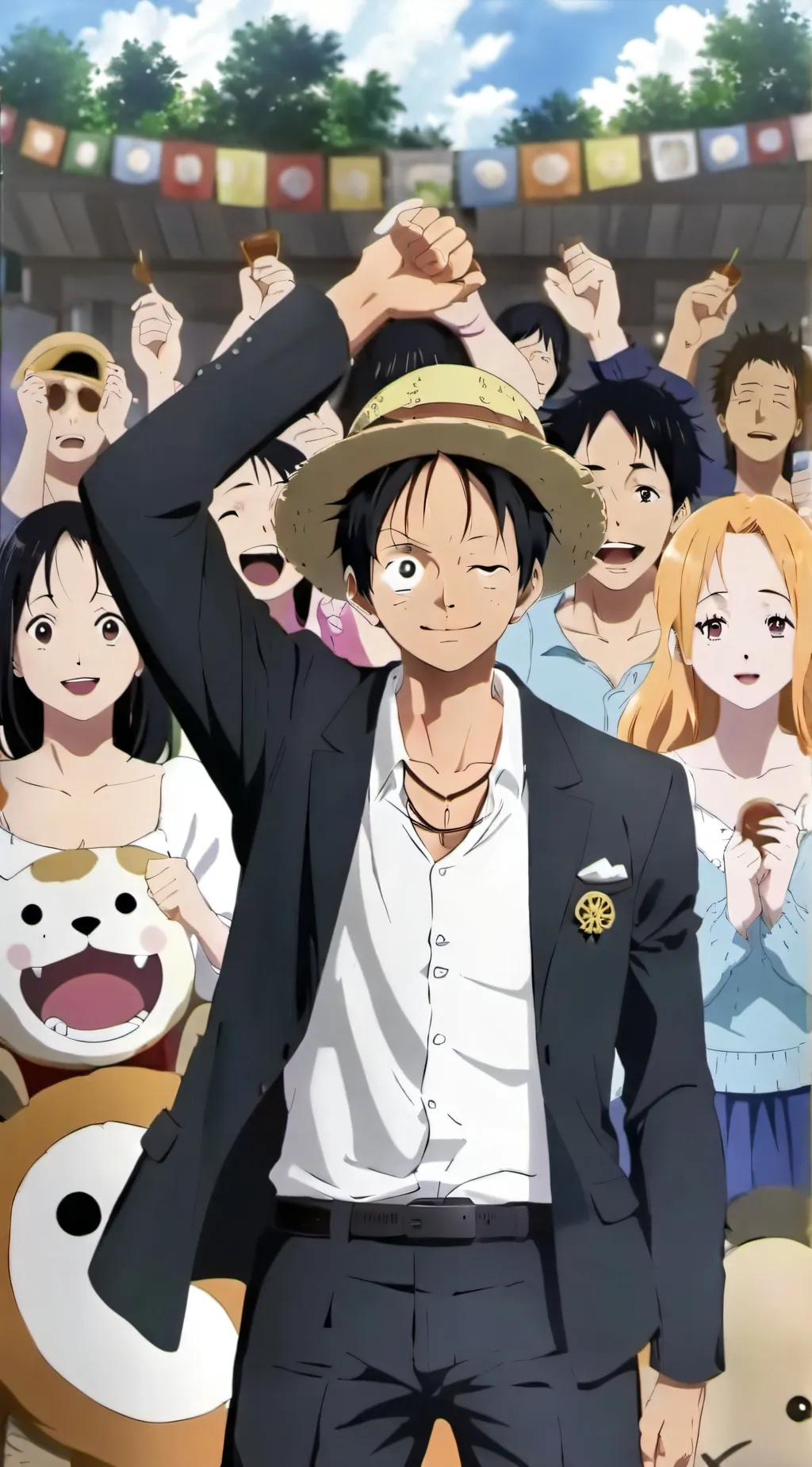 ai character: ONE PIECE  background