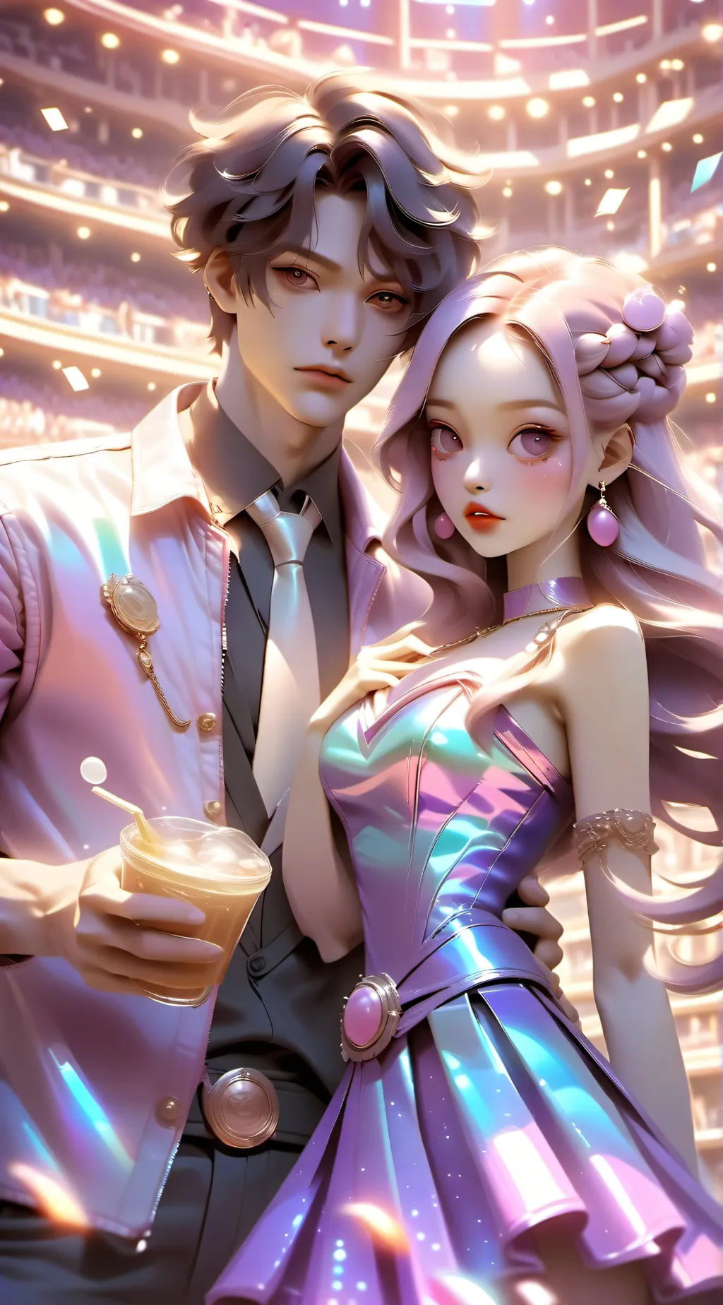 ai character: Luna and Austin  background