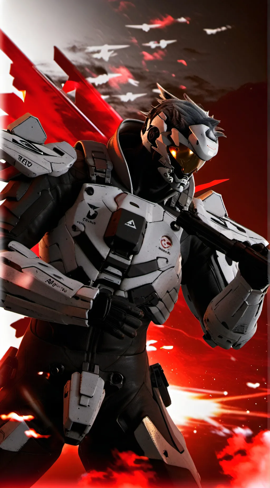ai character: black wing background