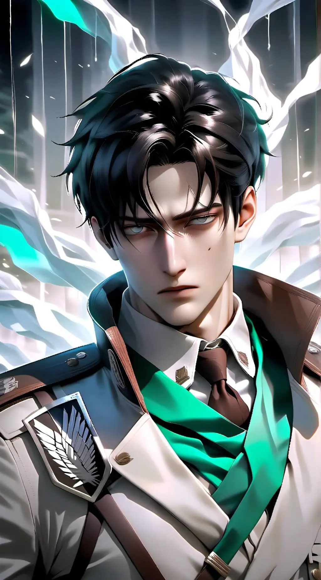 ai character: Levi Ackerman  background