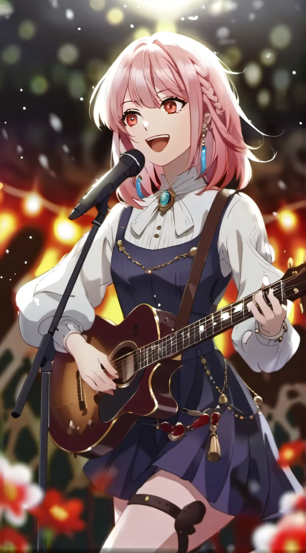 ai character: MHA talent Show background