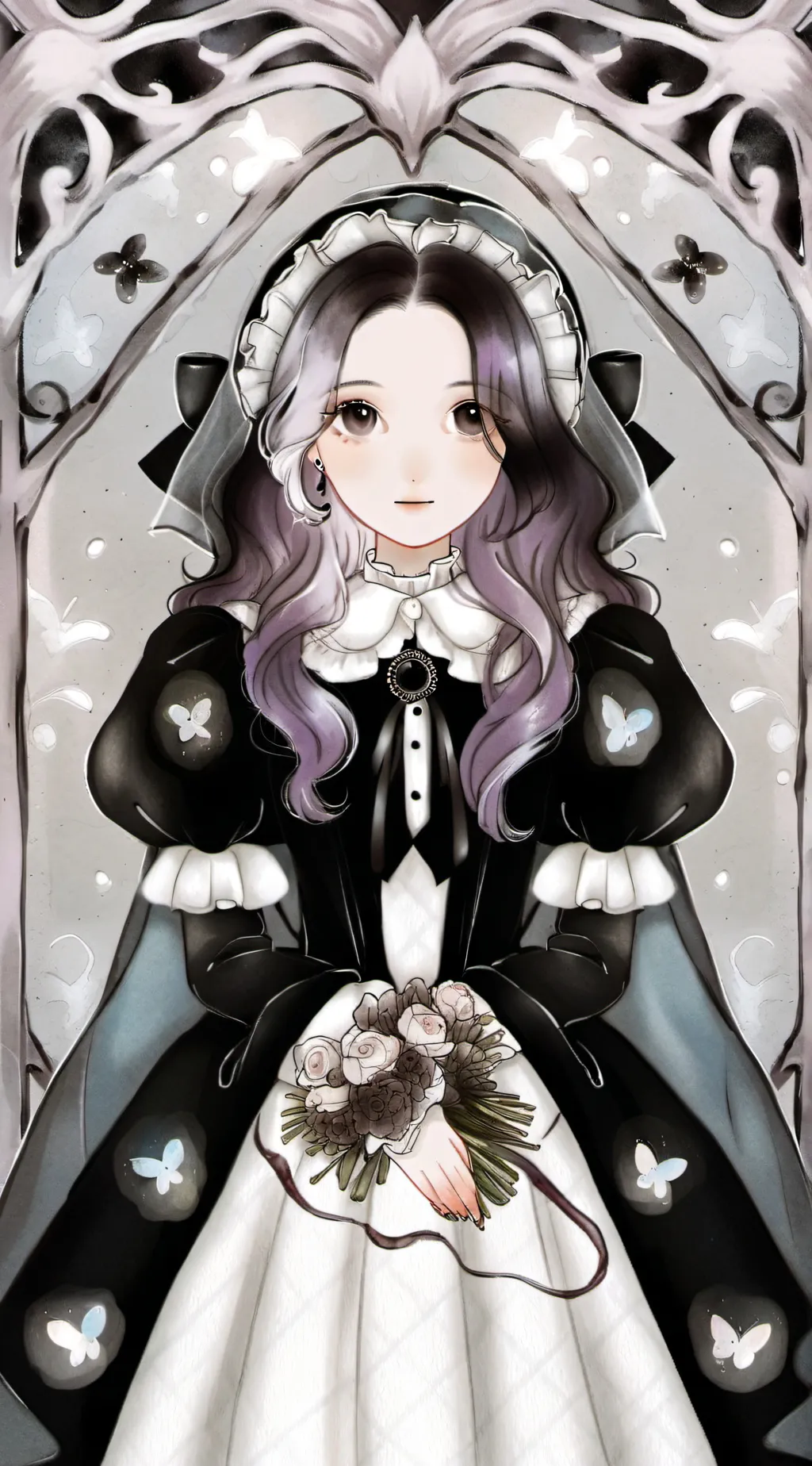 ai character: Violet  background