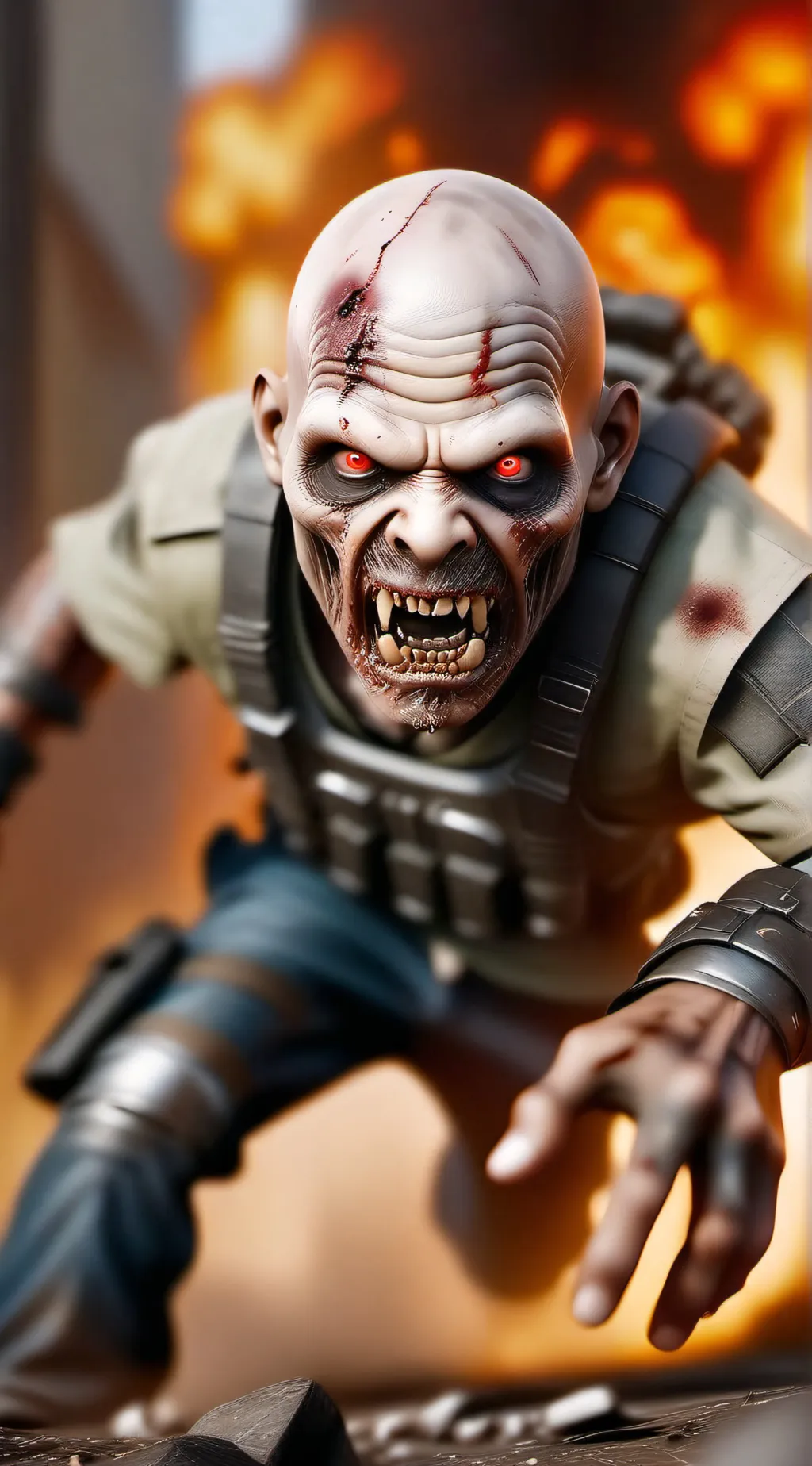 ai character: feral and juggernaut zombie background
