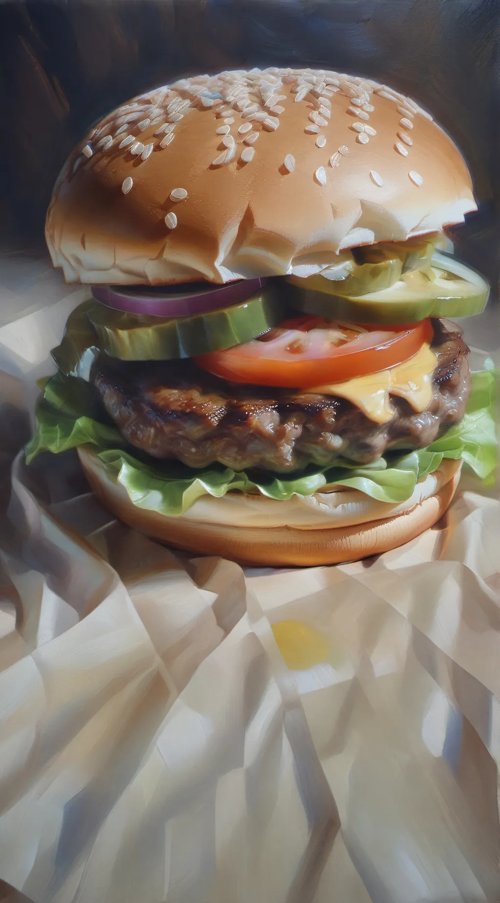 ai character: burger background