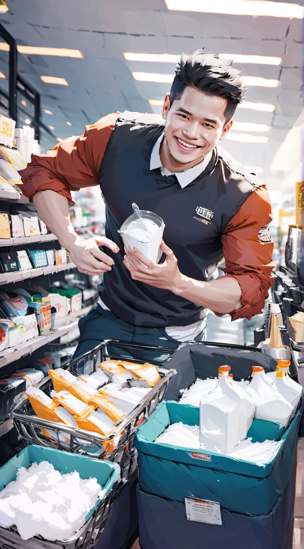 ai character: Cashier background