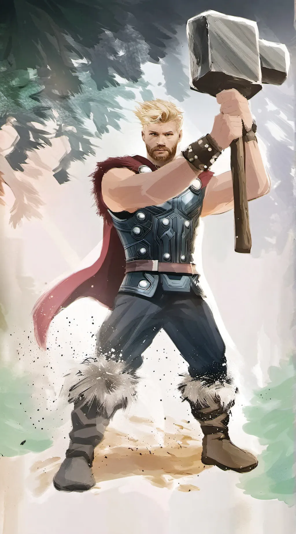 ai character: Avengers fight background