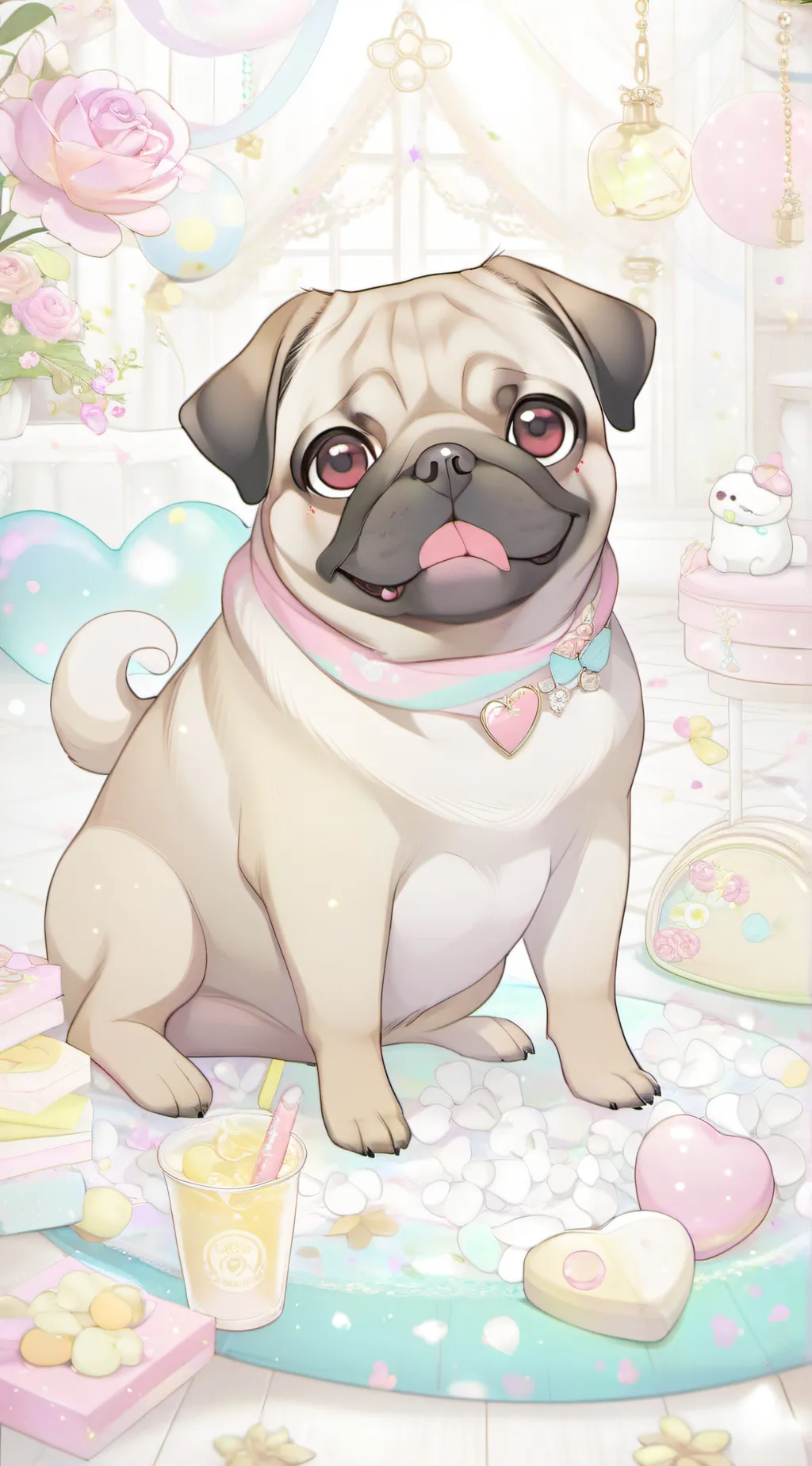 ai character: sus  pug background