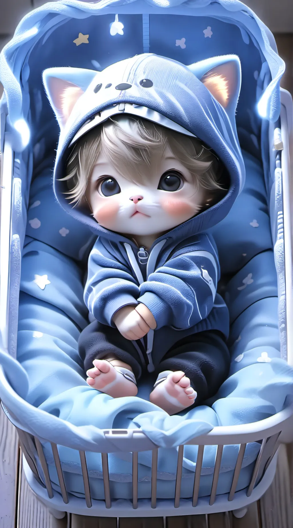 ai character: Diaper kitten background