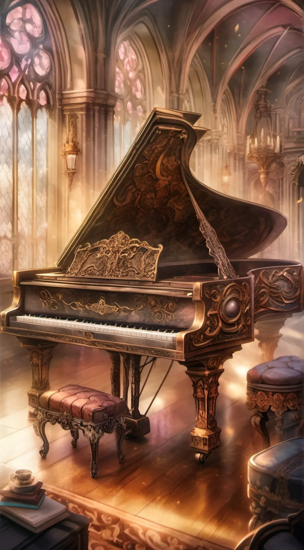 ai character: IL PIANOFORTE  background