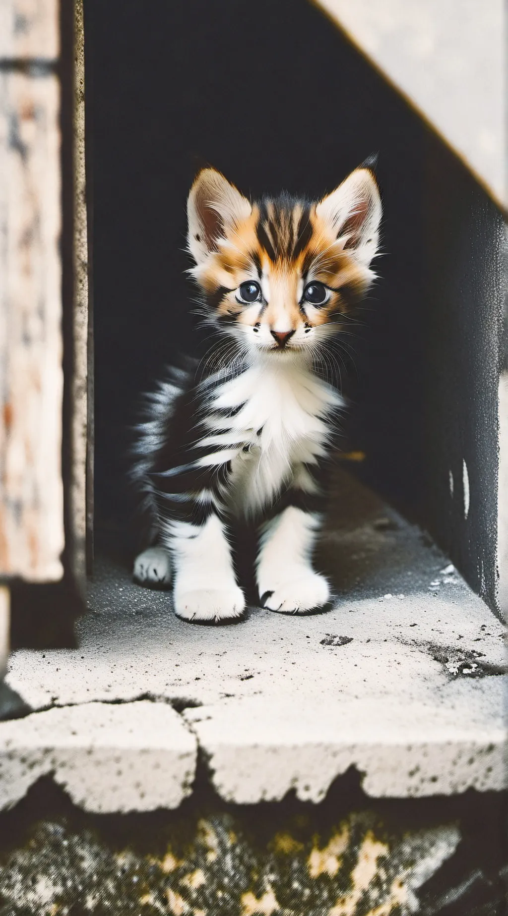 ai character: abandoned kitten  background