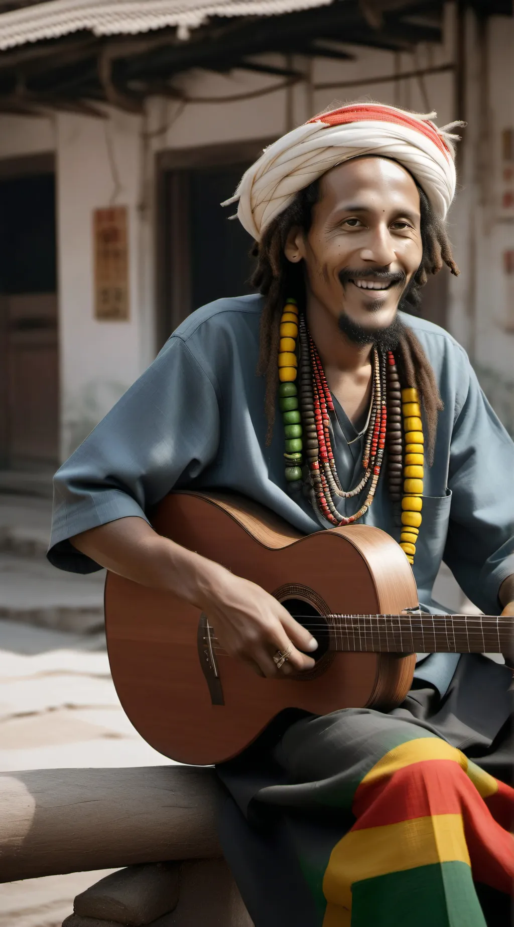 ai character: Bob Marley  background