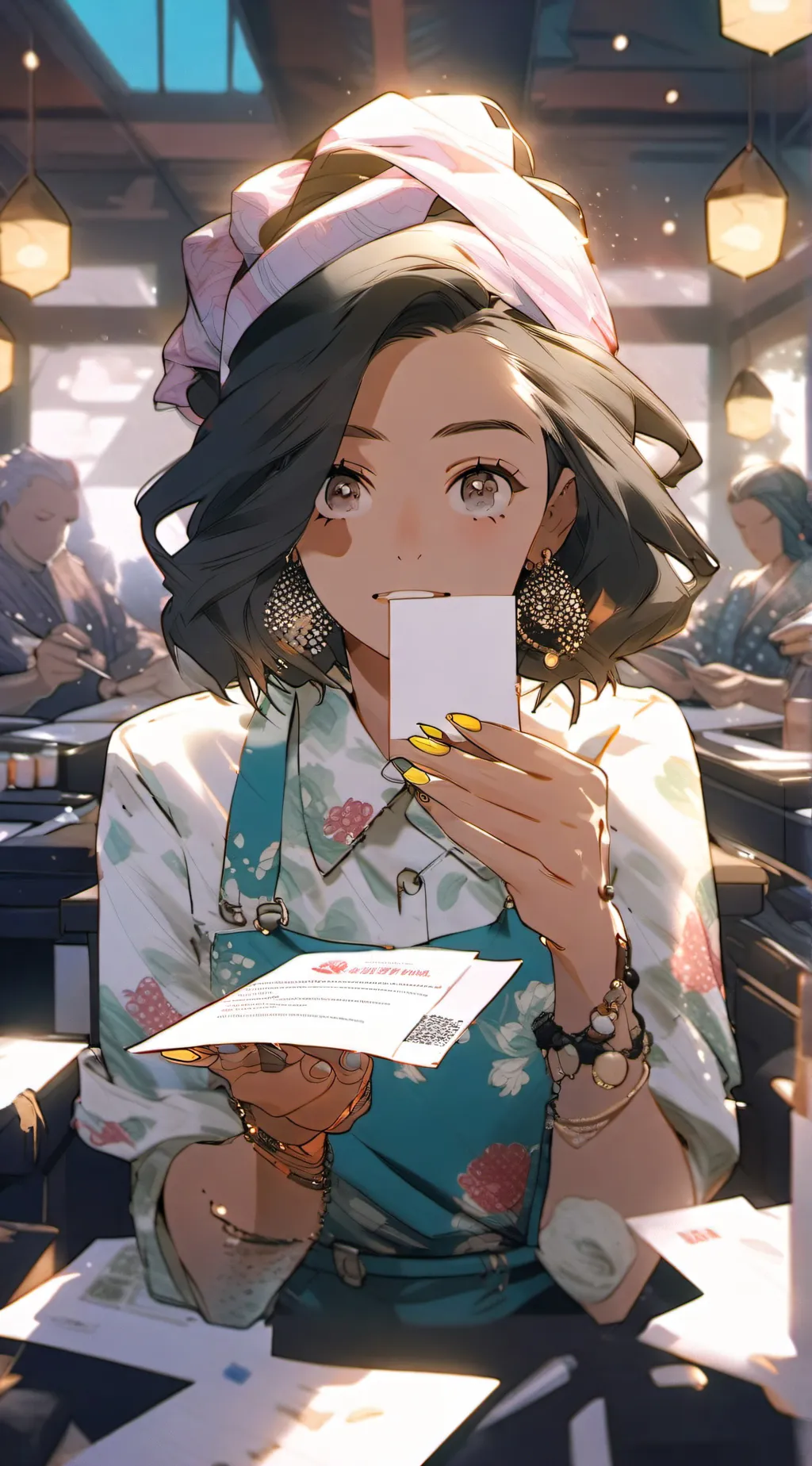 ai character: 💗Pink company💗 background