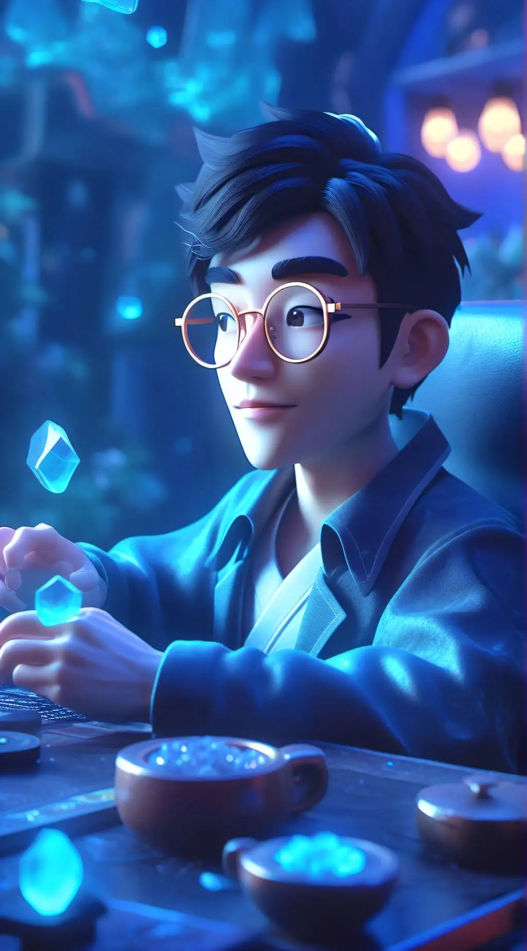 ai character: alan Becker  background