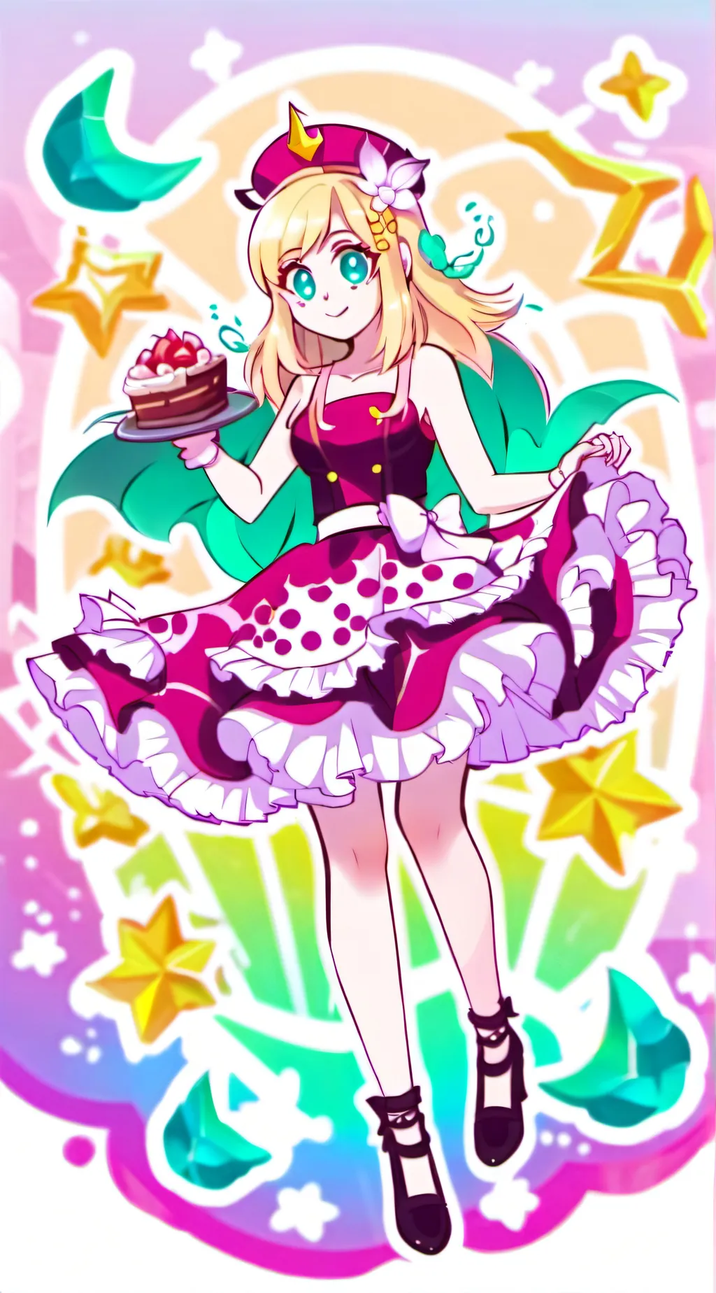 ai character: Violet background