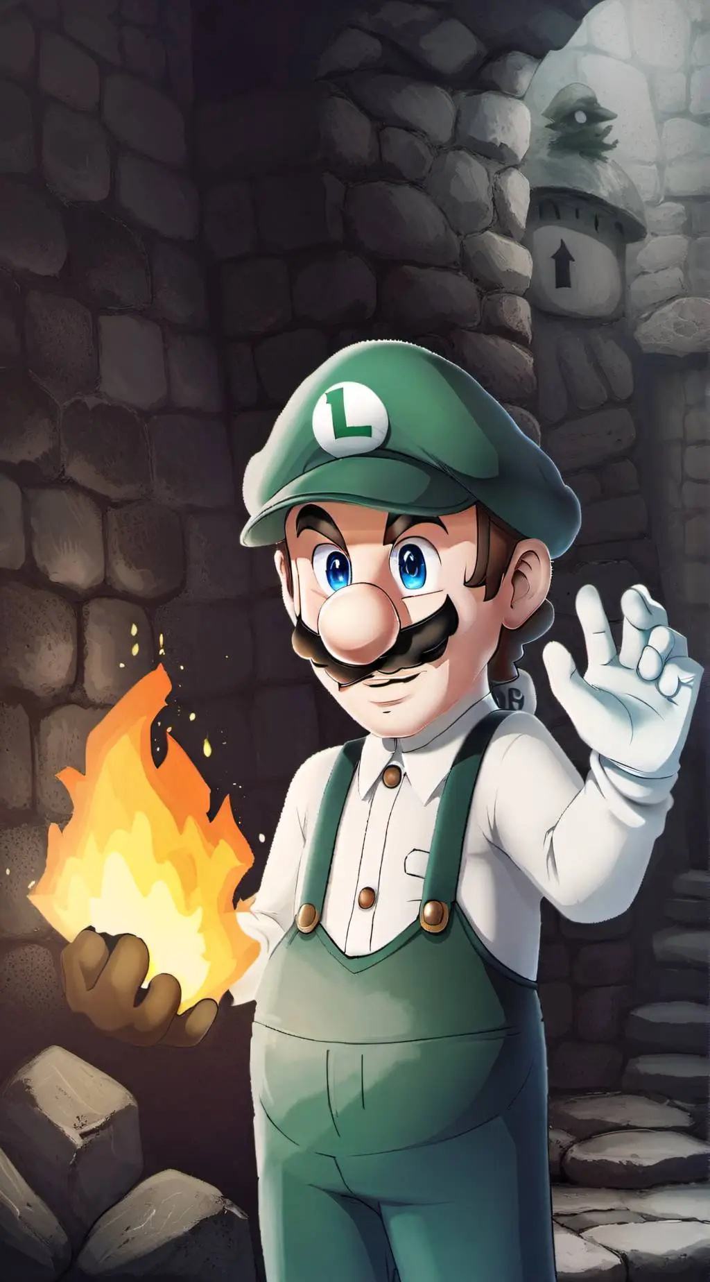ai character: Luigi Mario  background