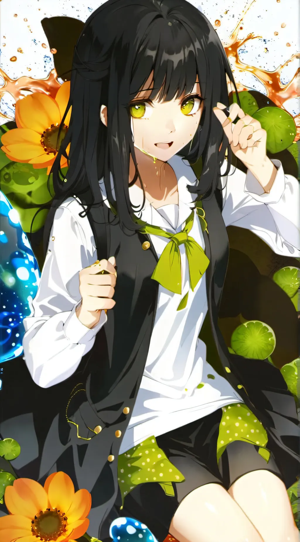 ai character: slime girl background