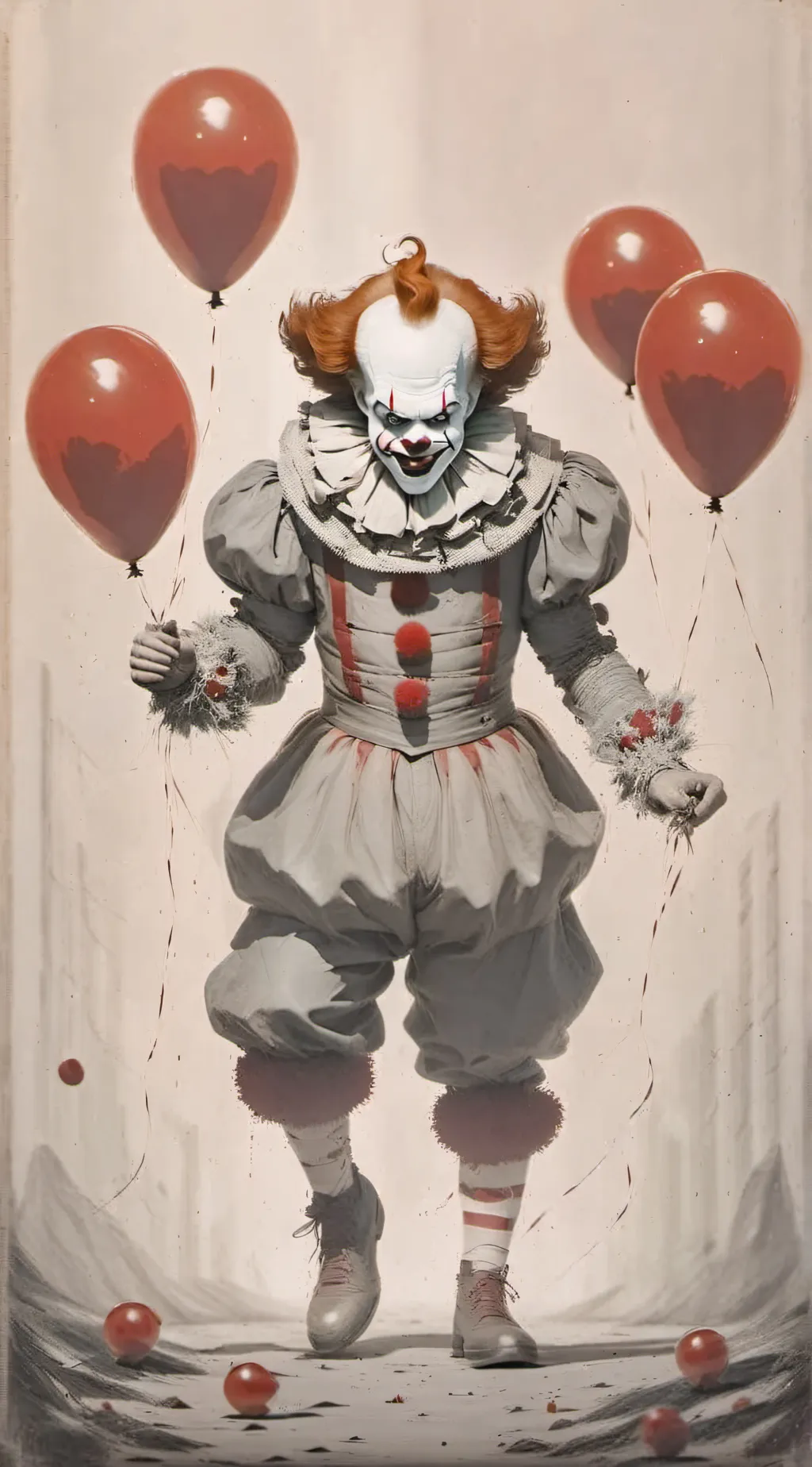 ai character: Pennywise  background