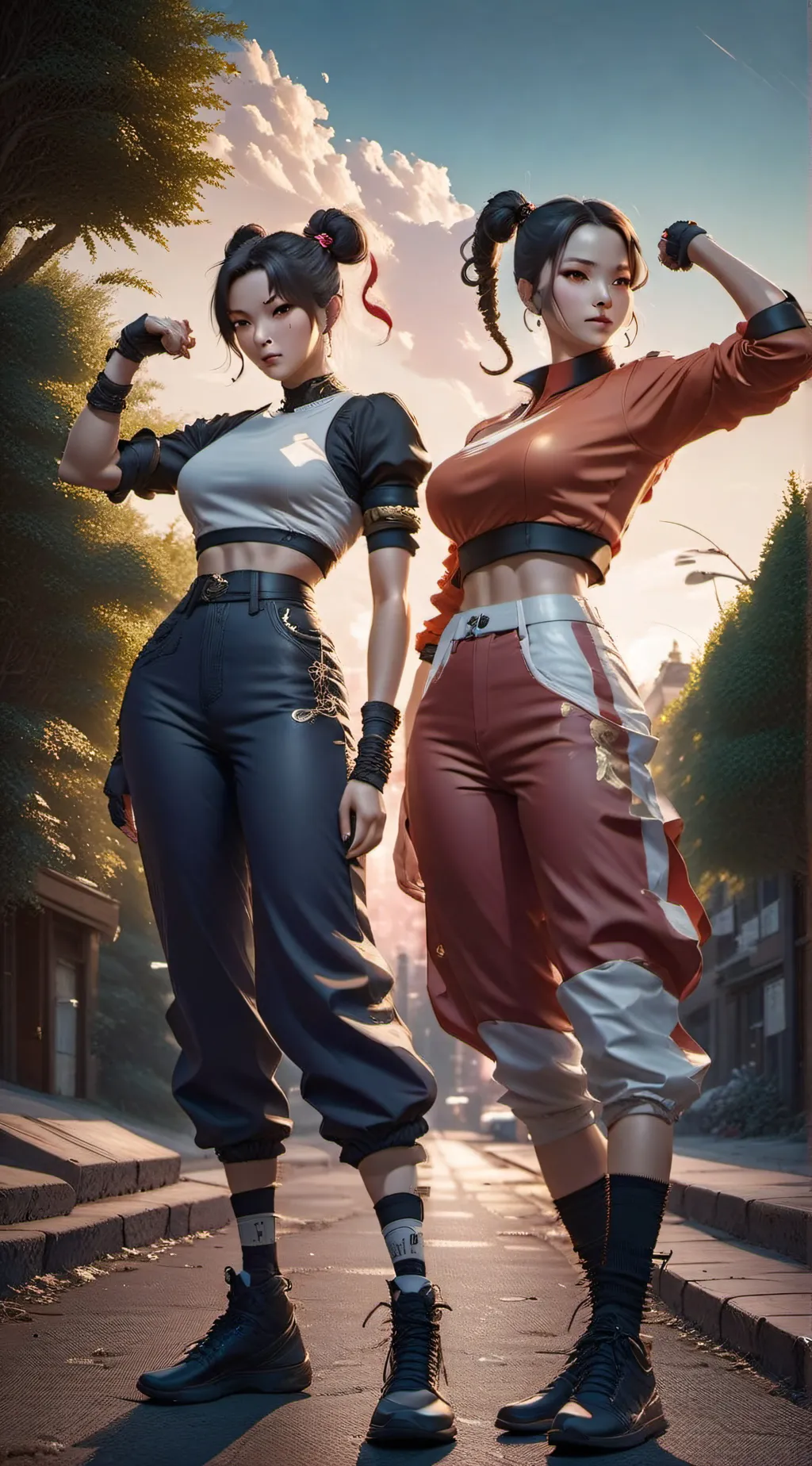 ai character: Chun-Li and Ruby background