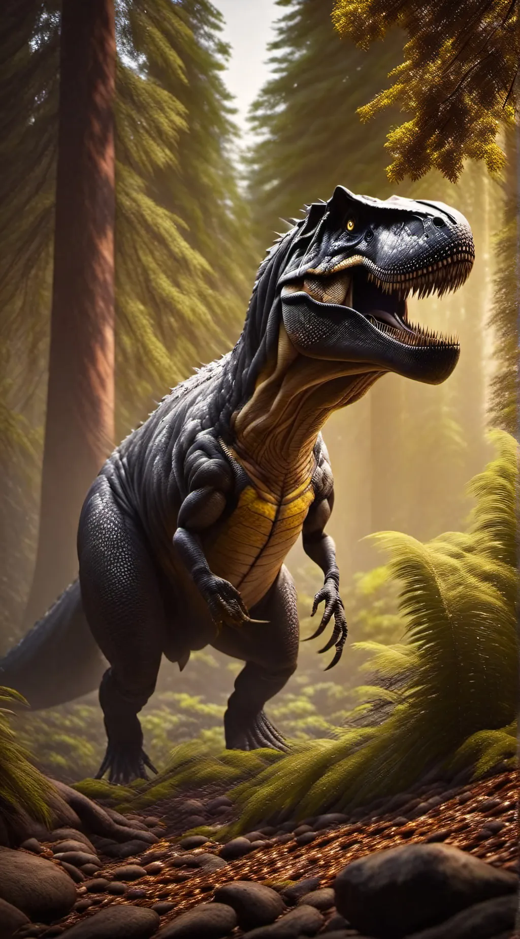 ai character: Dune the T-rex background