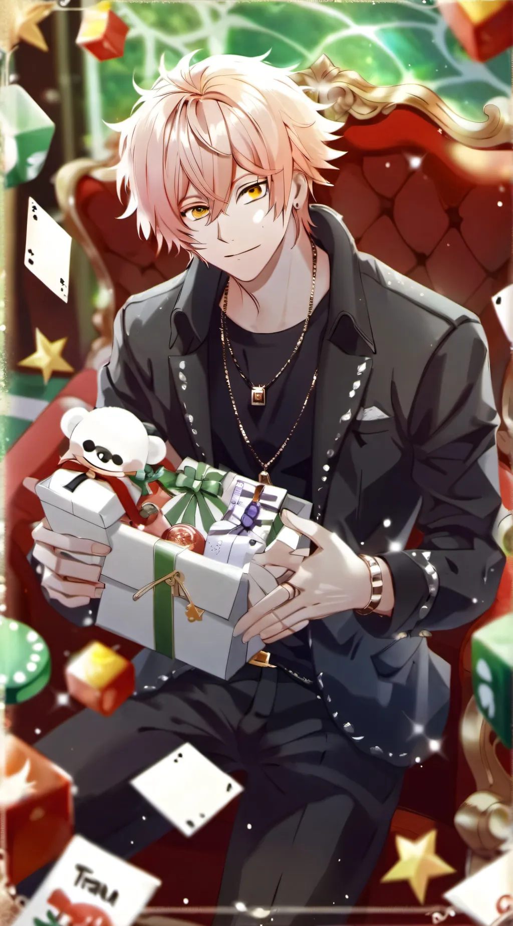 ai character: Christmas bakugo background