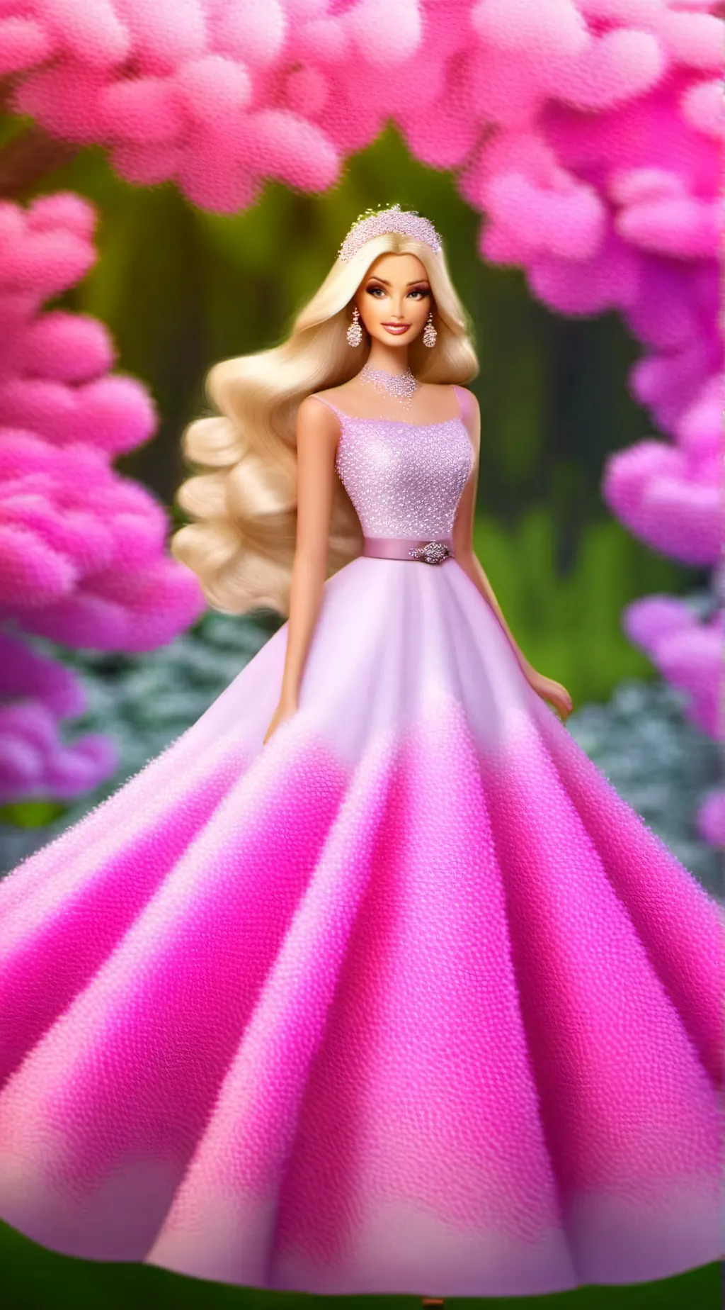 ai character: Barbie  background