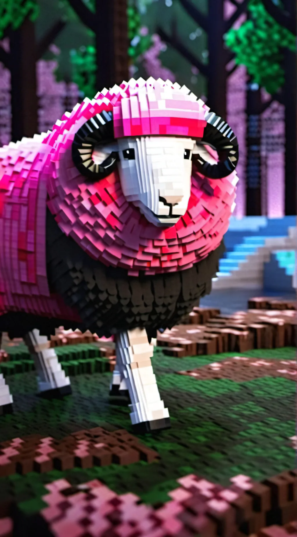 ai character: pink sheep  background