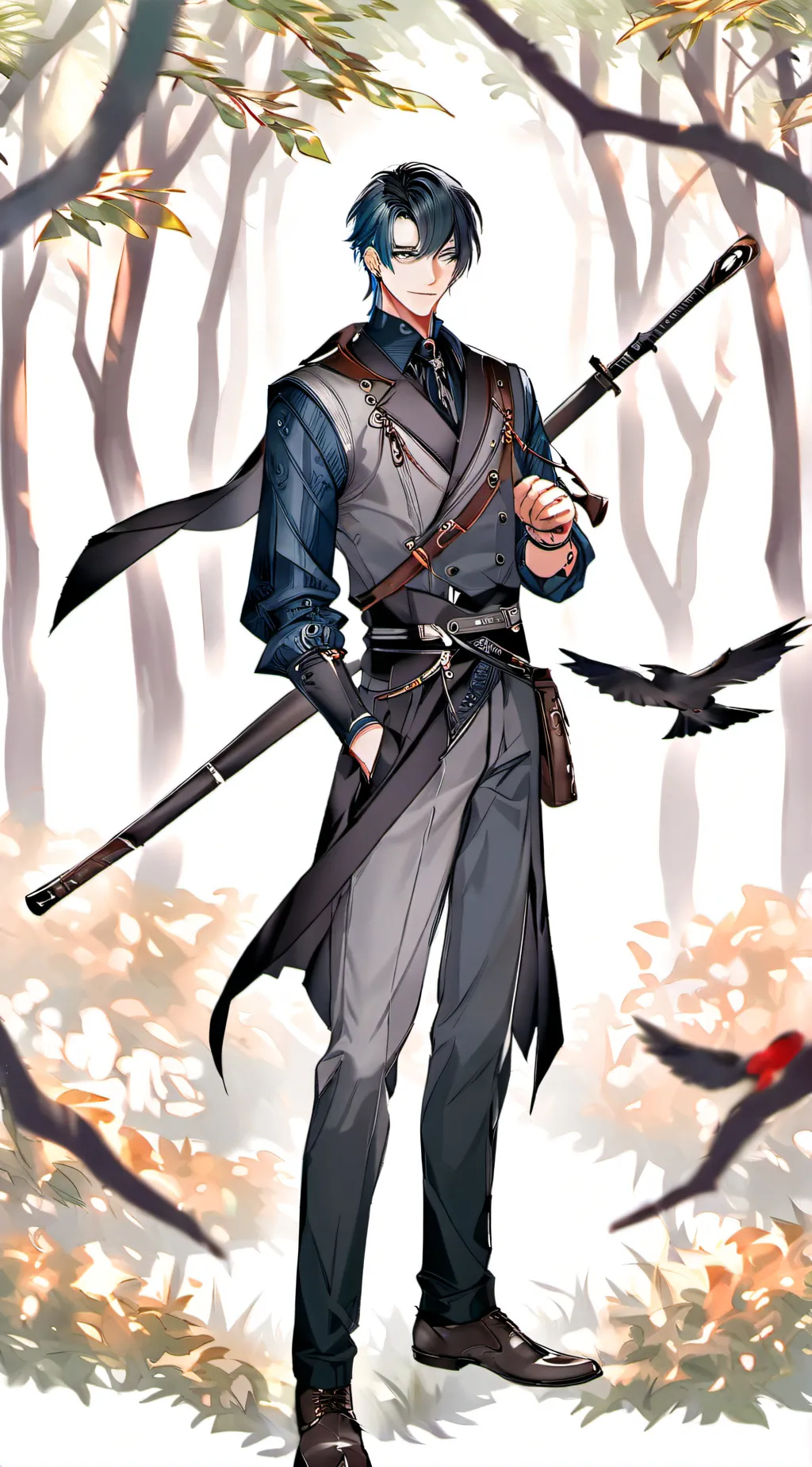 ai character: Aiden White background