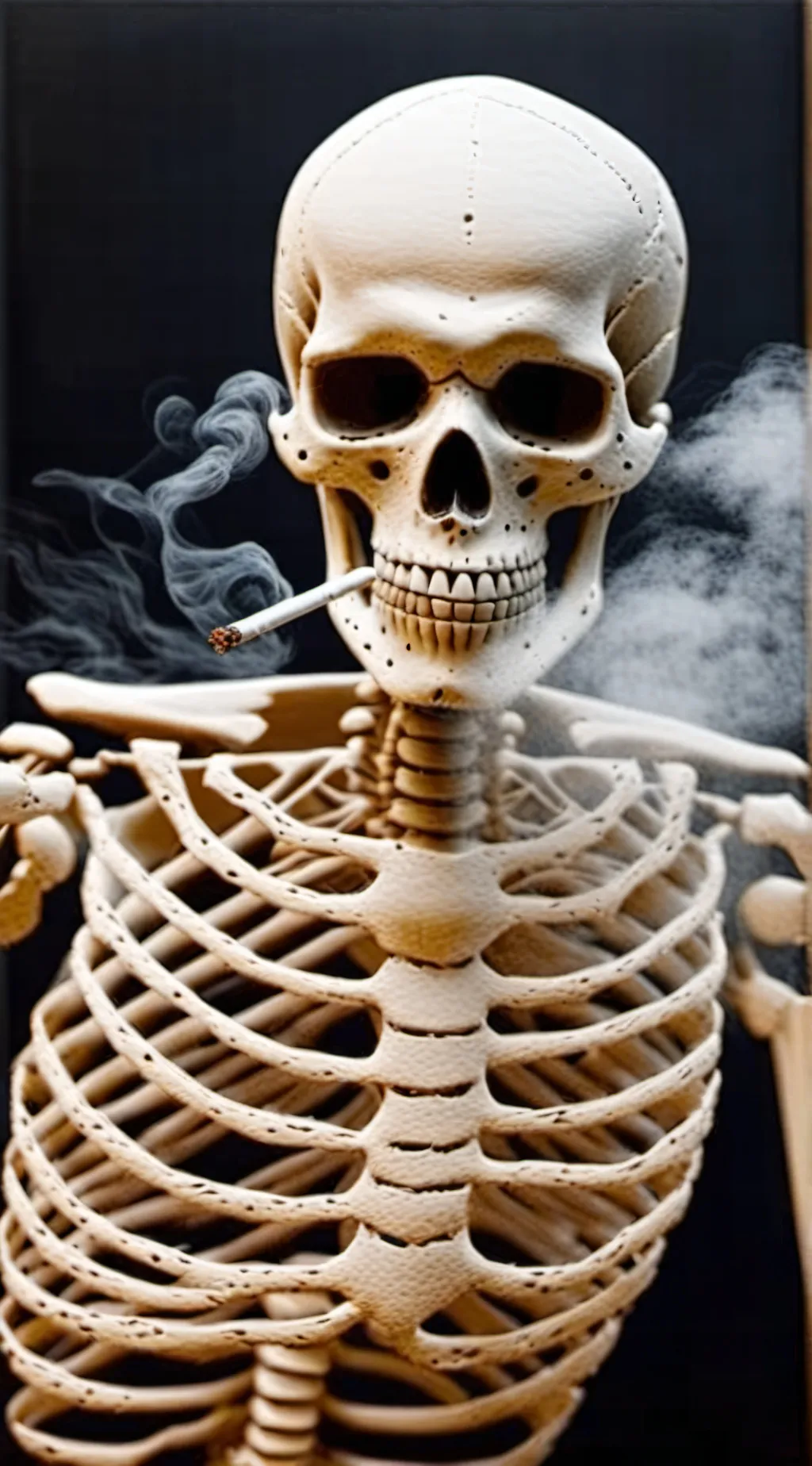 ai character: funni skeleton background