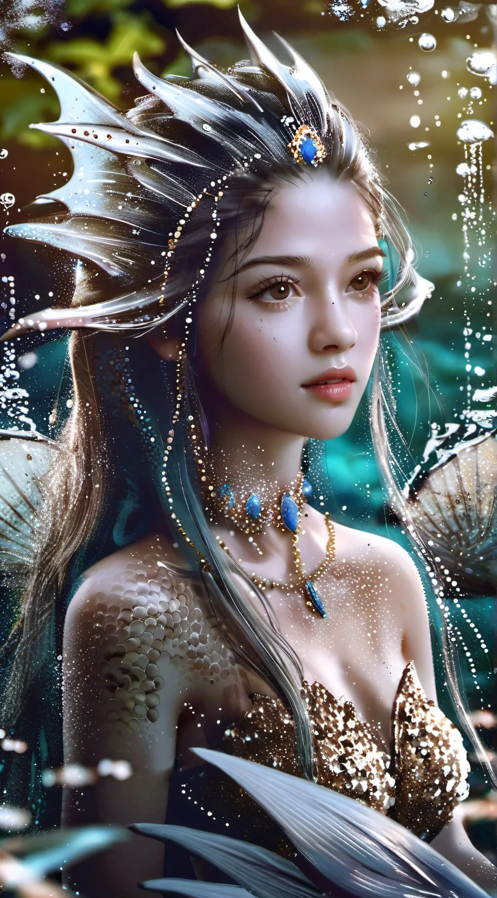 ai character: mermaid background