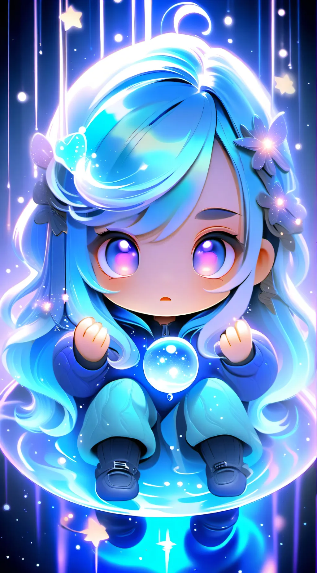 ai character: bubble pop background