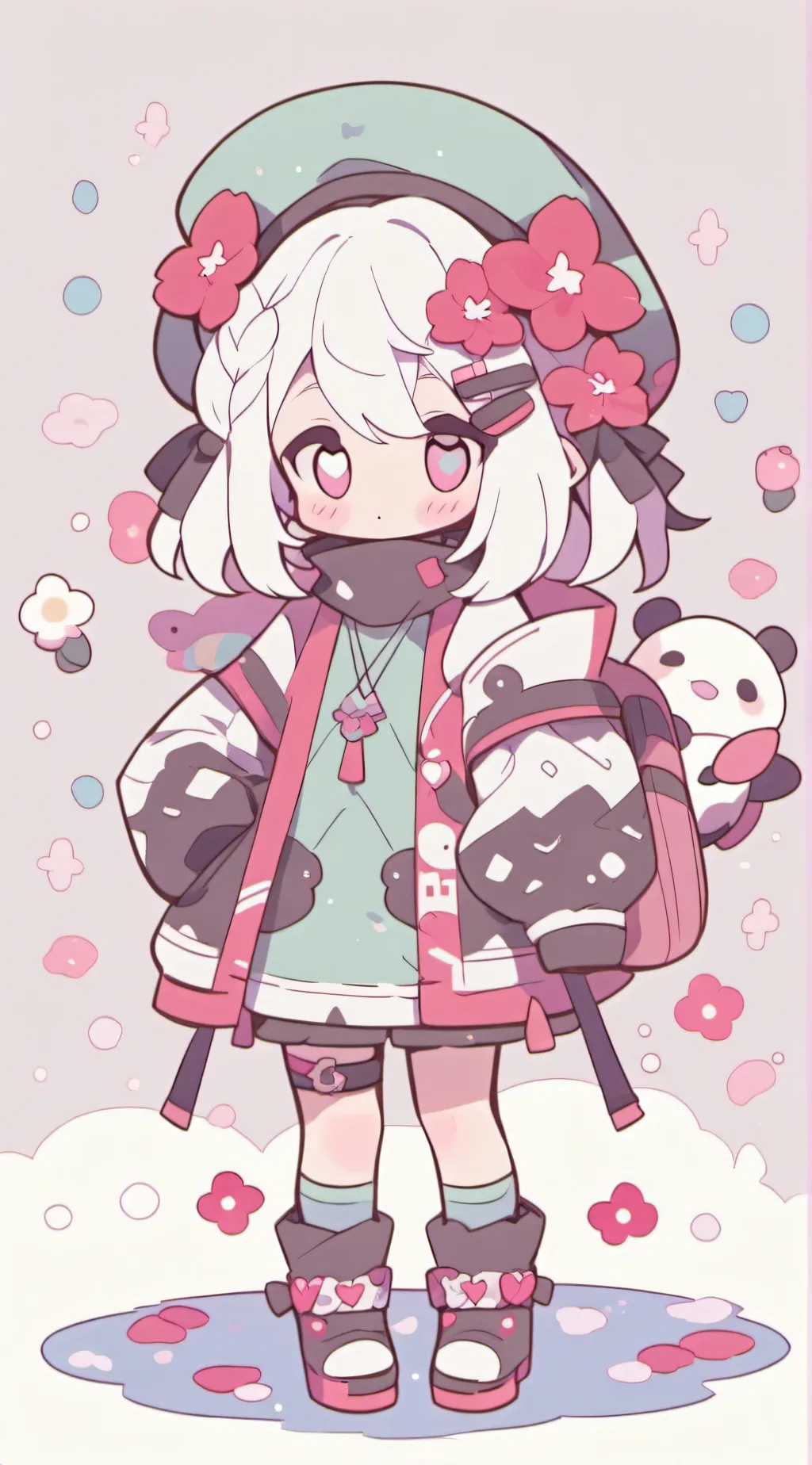 ai character: tv woman  background