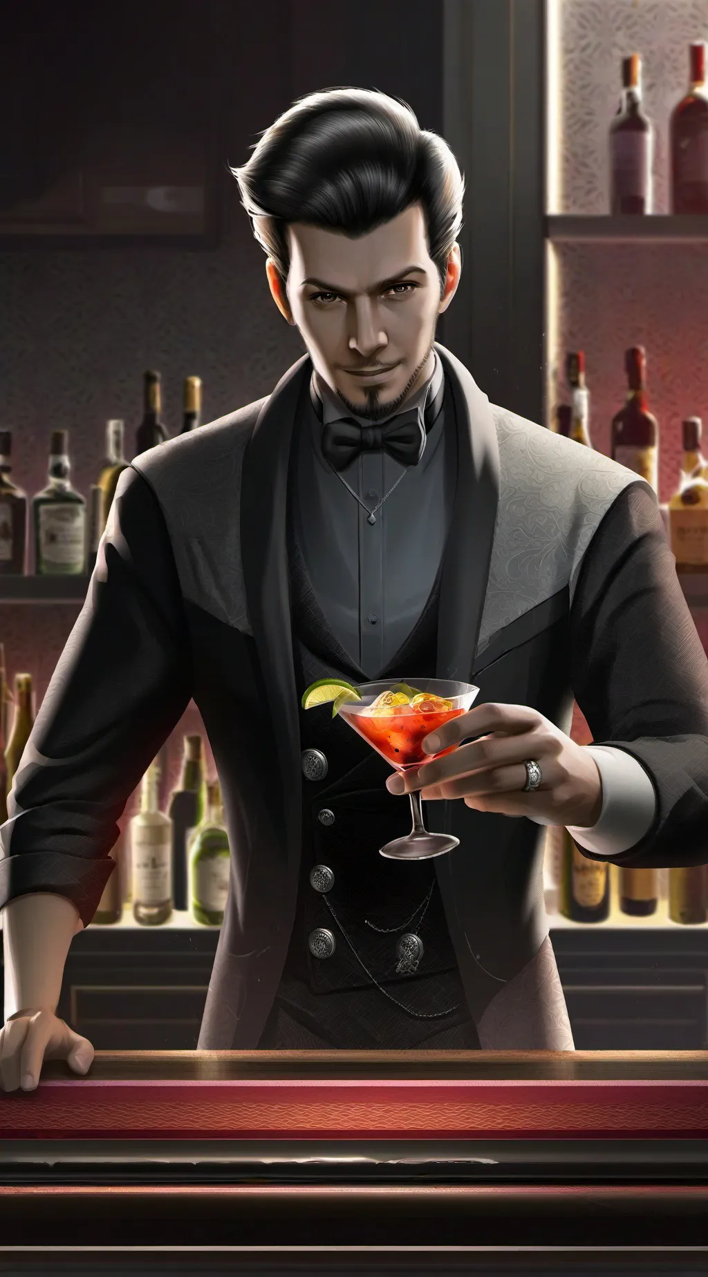 ai character: A bar background