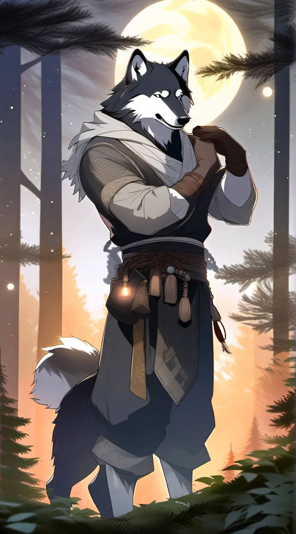 ai character: shadow Wolf background