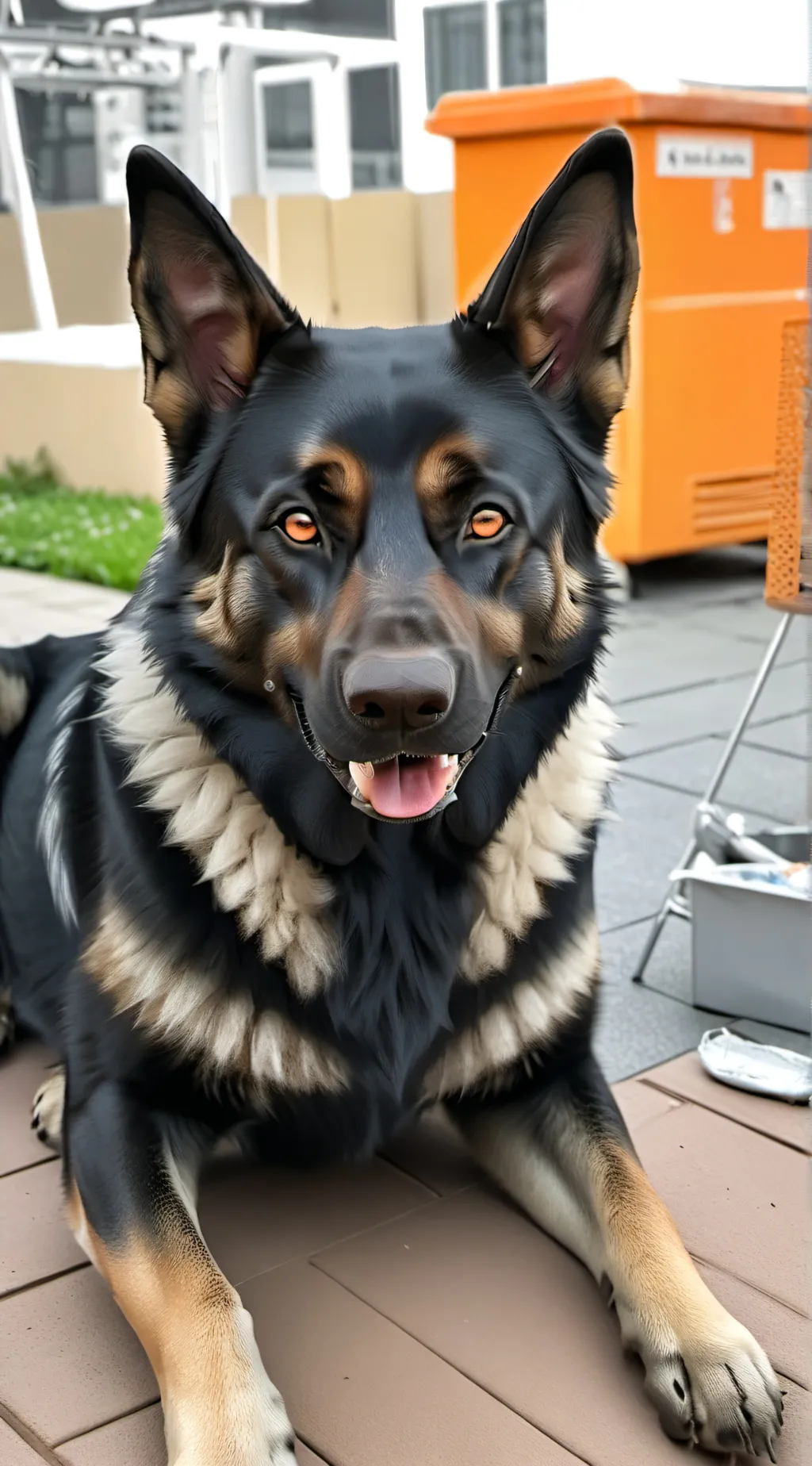 ai character: German shepherd  background