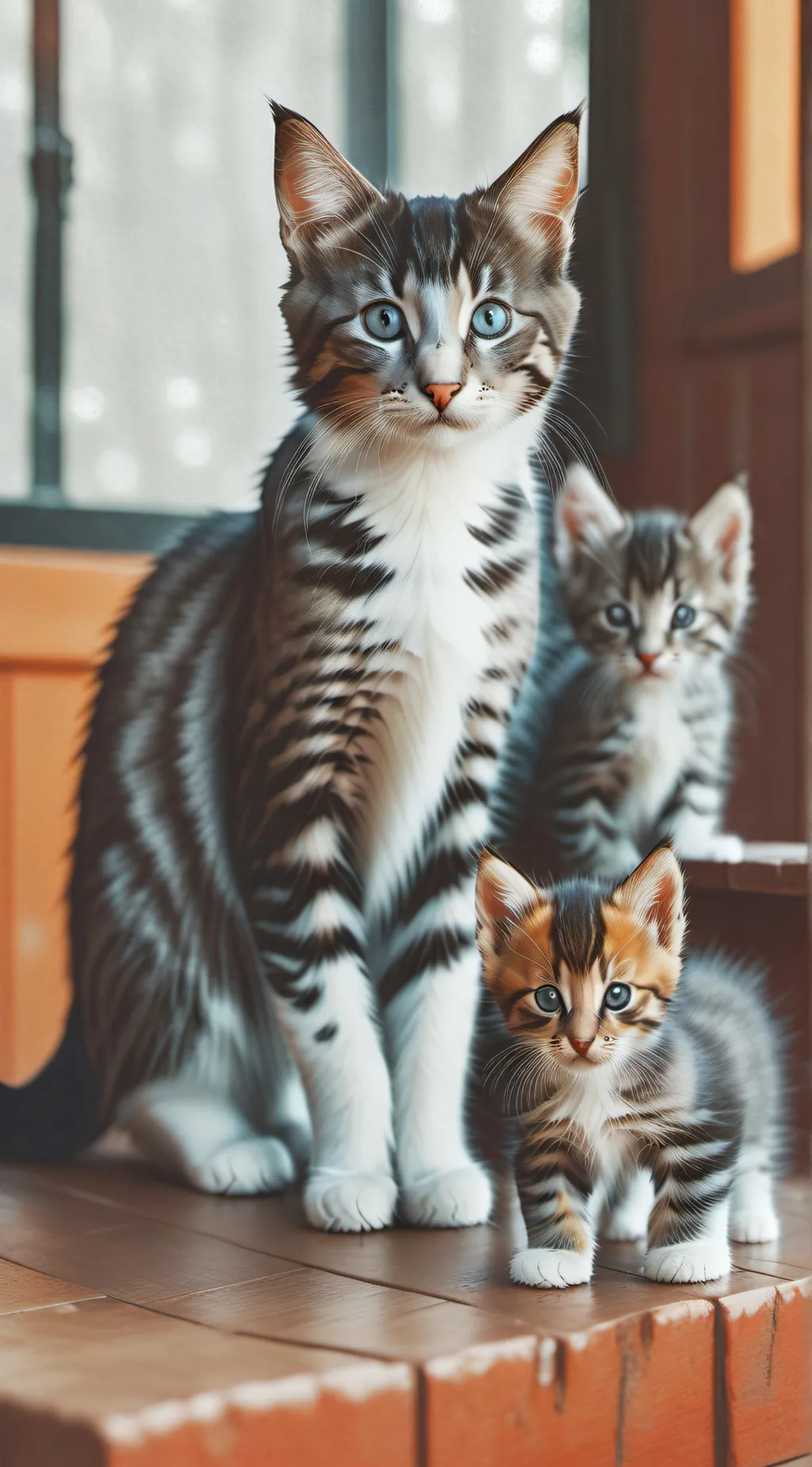 ai character: Mother cat  background