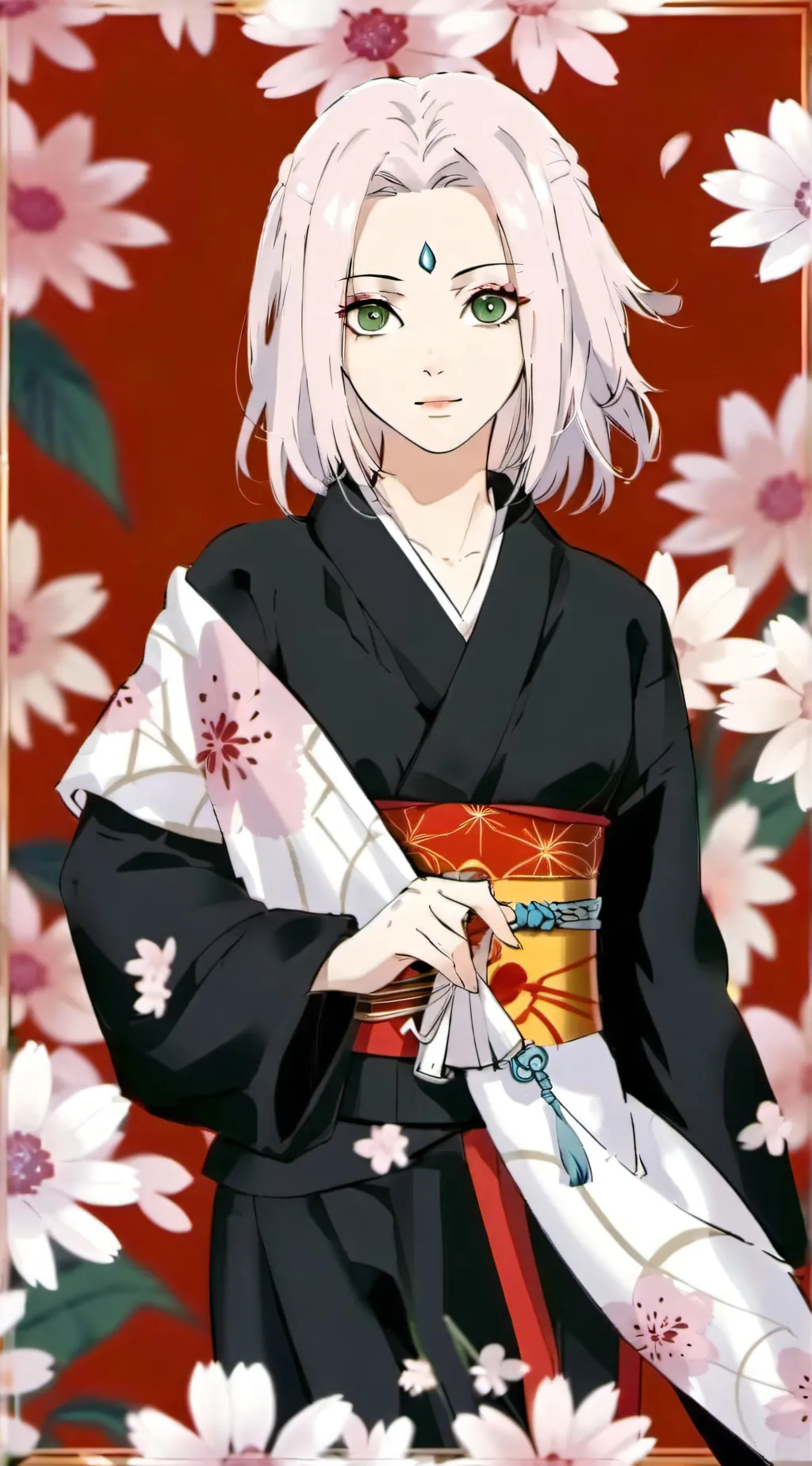 ai character: Sakura but in OP background