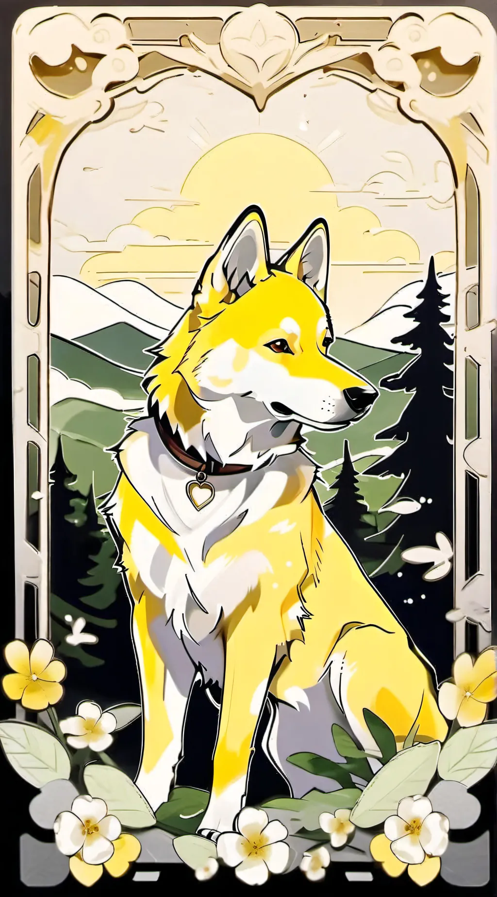 ai character: gold Slimepup  background