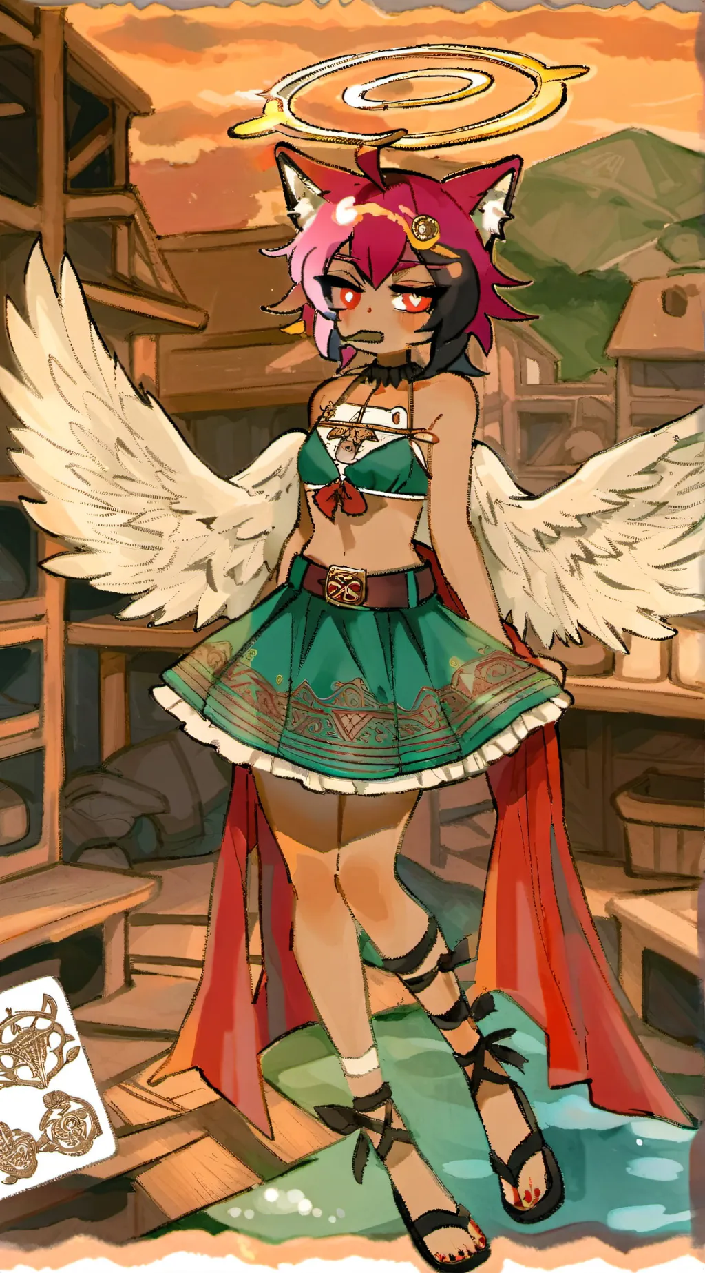 ai character: redosocks/angela  background