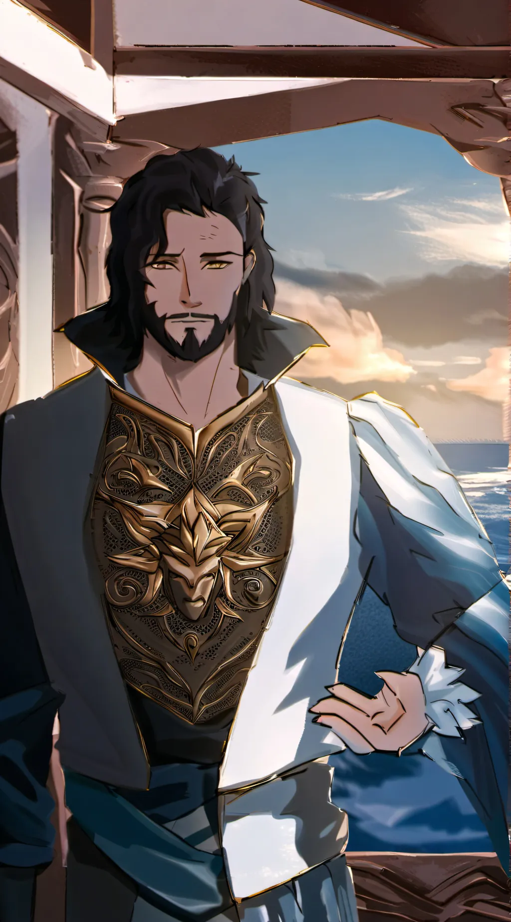 ai character: Helios Sun God 3 background