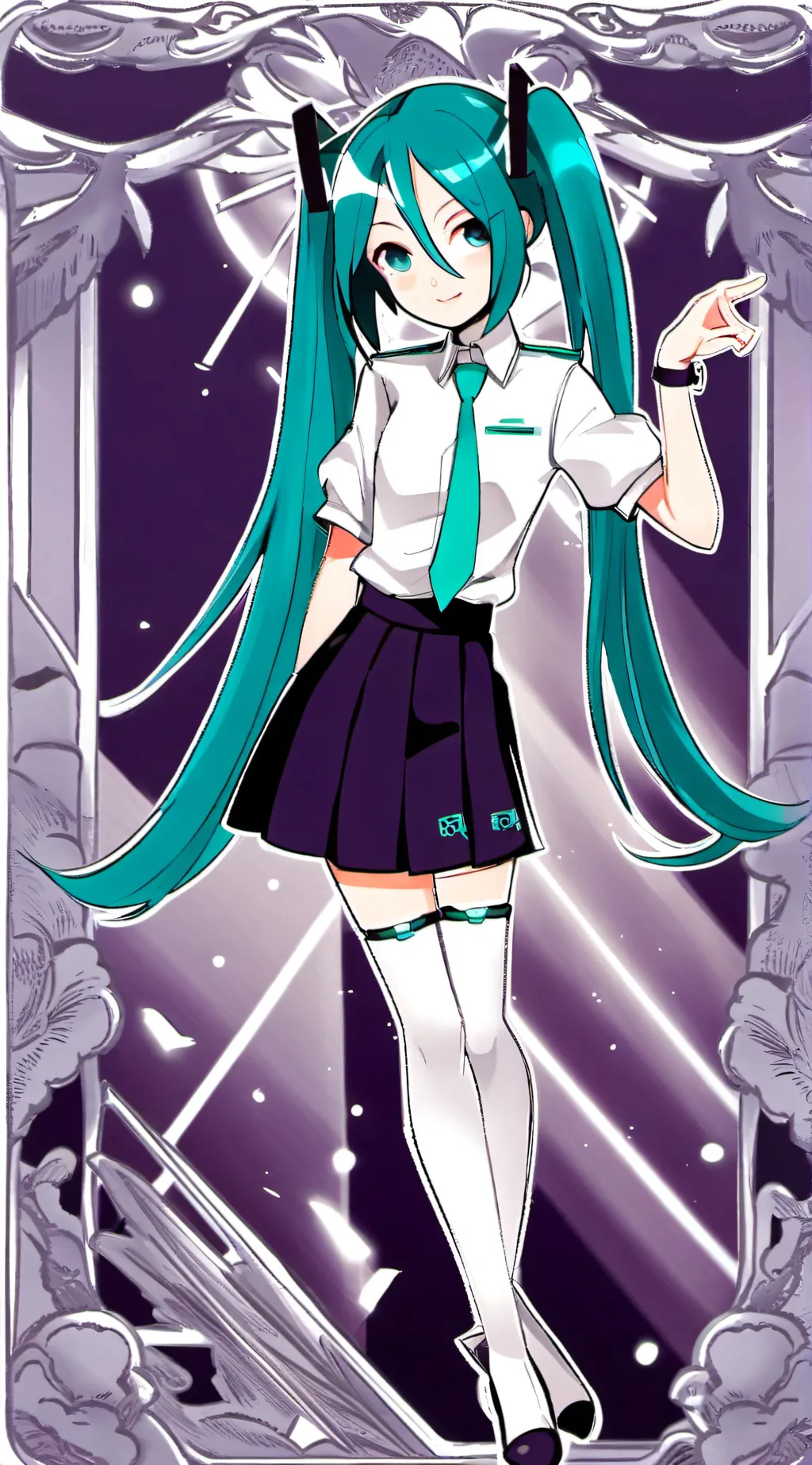 ai character: Student Miku  background