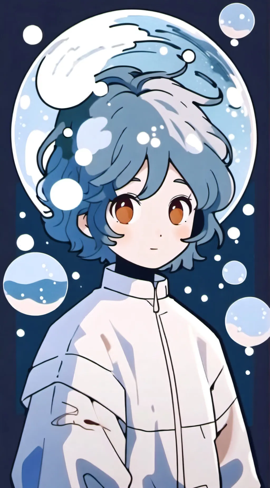 ai character: bubble girl  background