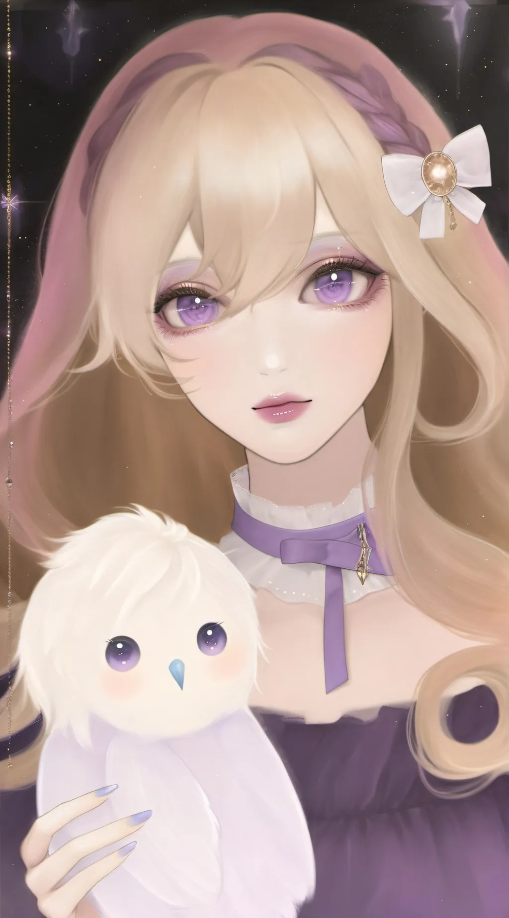 ai character: Lilac background