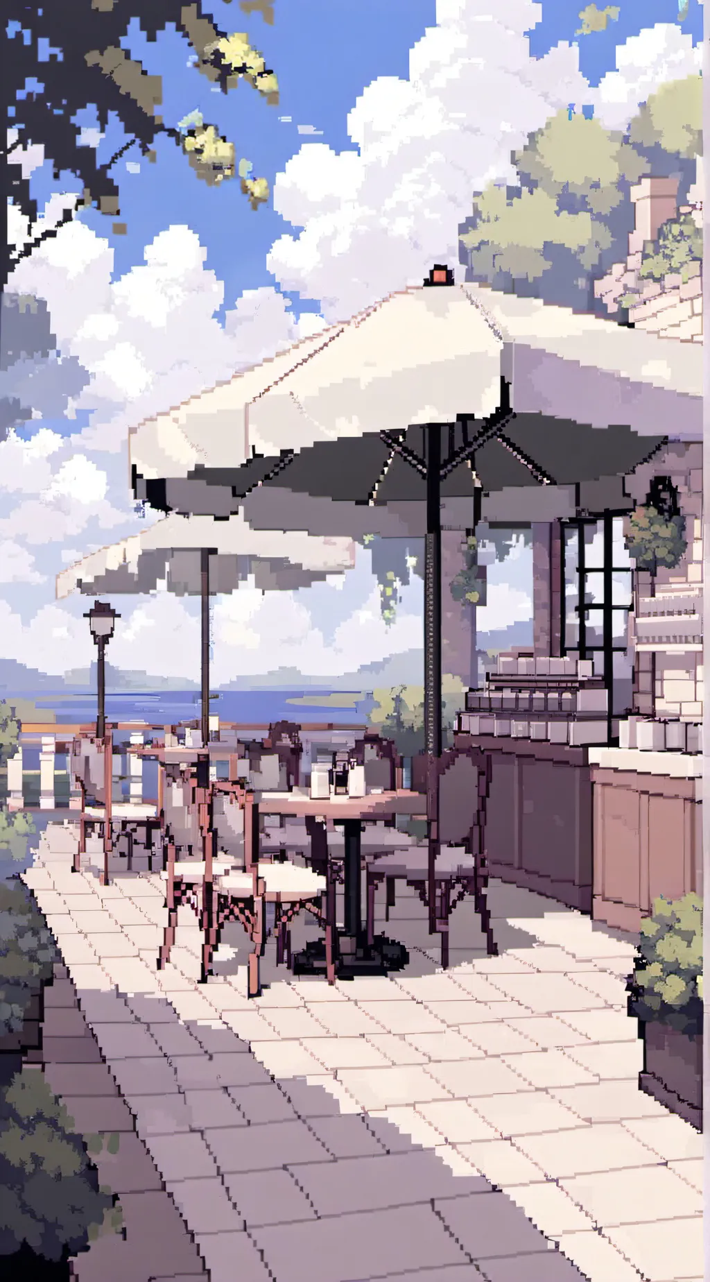 ai character: Cafe background
