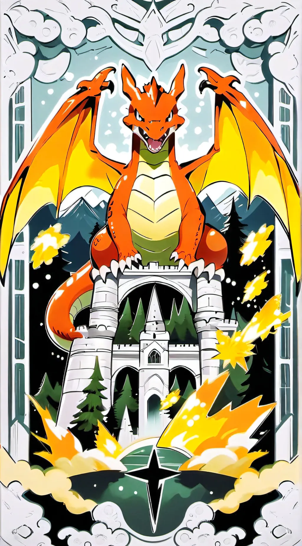 ai character: Charizard background