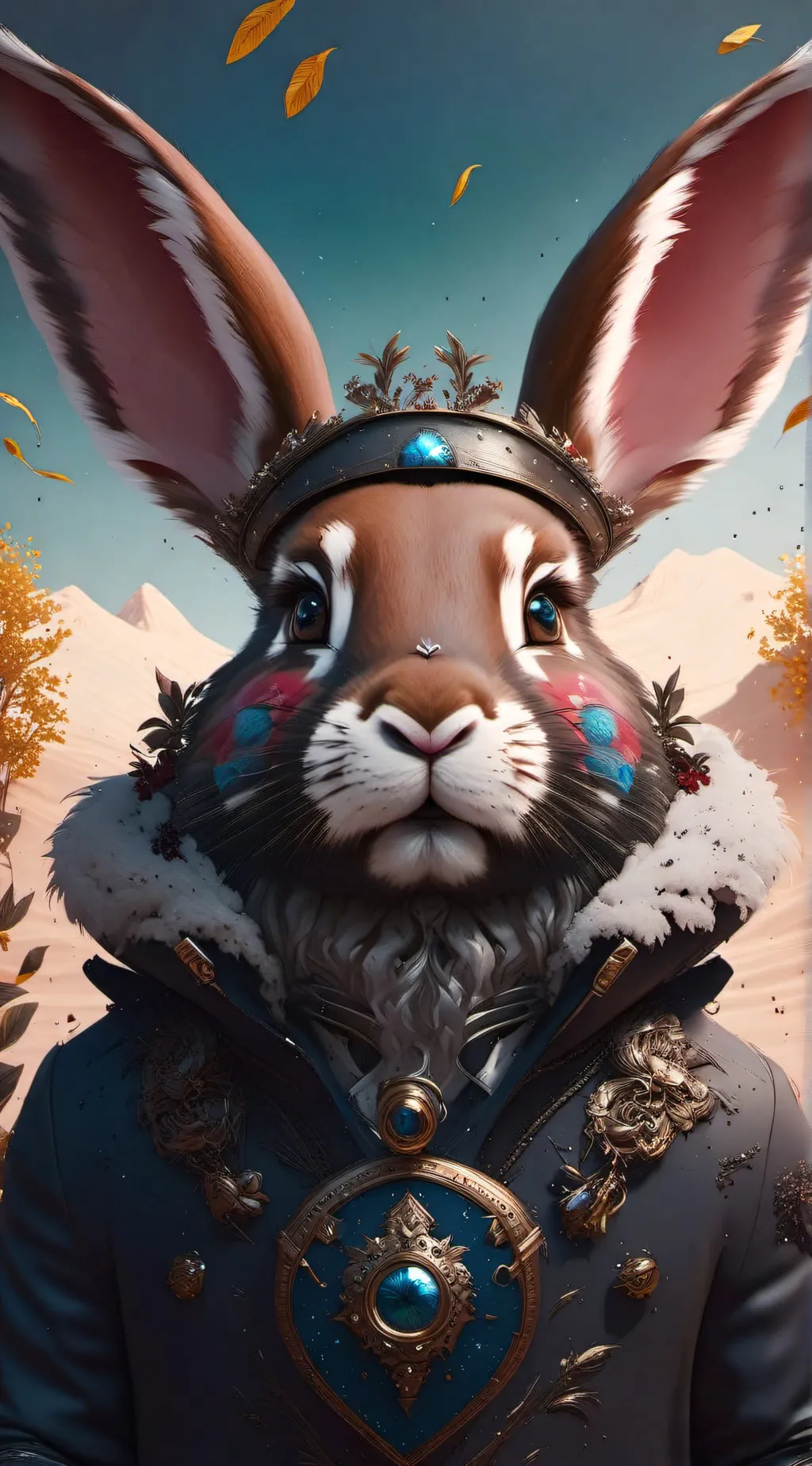 ai character: King bunnyton background