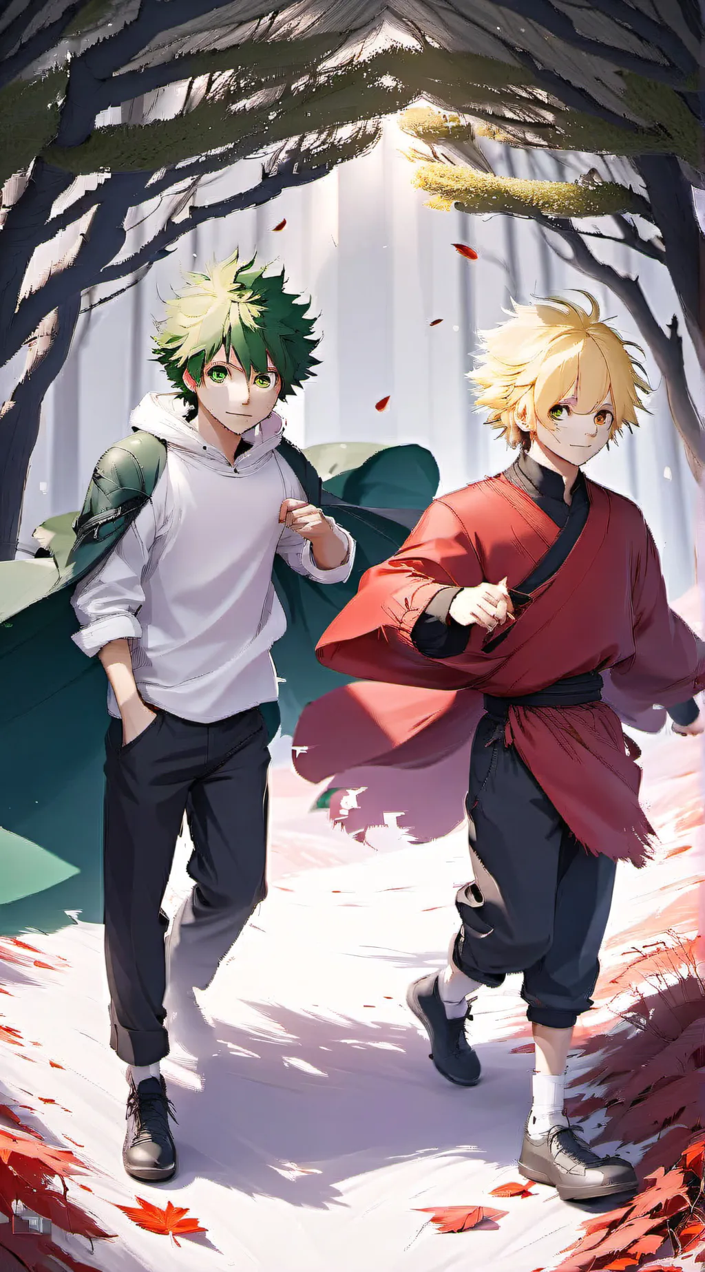 ai character: deku x bakugo background