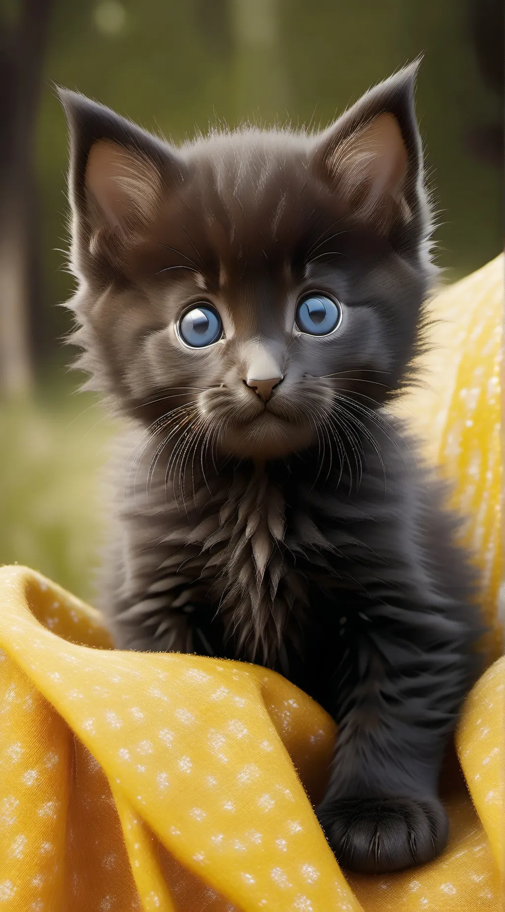 ai character: black kitten background