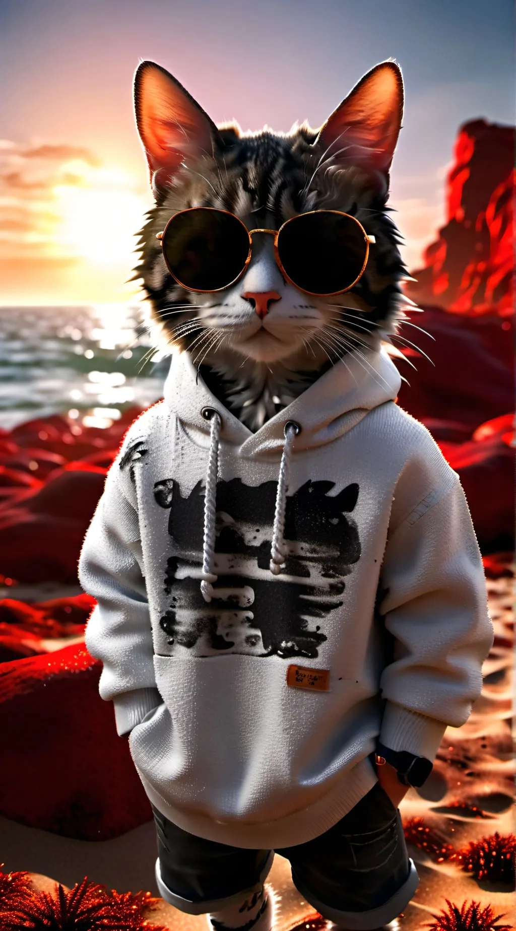 ai character: Cool cat background
